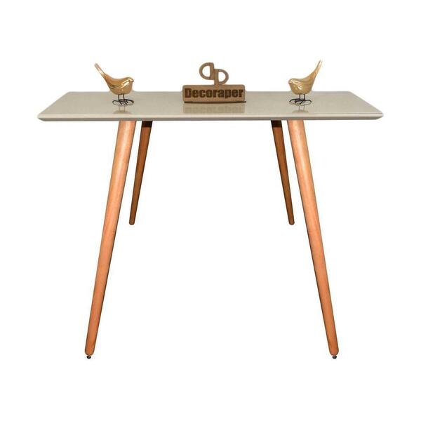 Aparador Pés Palito Com Vidro Laqueado 90cm Off White