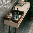 Aparador Pés Palito Linus 1 Gaveta Nogal Rústico - Edn Móveis