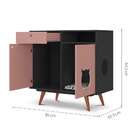 Aparador Pet Catito Grafite E Rose