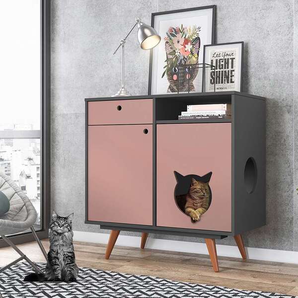 Aparador Pet Catito Grafite E Rose | Leroy Merlin