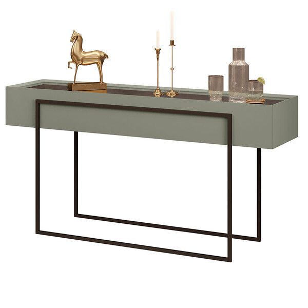 Aparador Pilar Mdf Tampo Com Espelho Dj Móveis