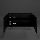 Aparador Preto Balcão De Escritório Preto Multiuso Premium Aj