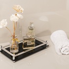 Aparador Preto Espelhado Decorativo De Vidro 54cm Forma Inox