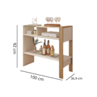 Aparador Recepção Adega Cantinho Café Hall Entrada Vidro Mel/