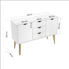 Aparador Retalho 2 Portas 3 Gavetas Branco - Falkk