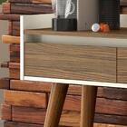 Aparador Retrô 2 Gavetas Cissa - Off White / Freijo - Rpm Móv