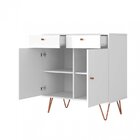 Aparador Retro 2 Portas 2 Gavetas Onix Branco