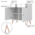 Aparador Retro 2 Portas 2 Gavetas Onix Branco