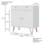 Aparador Retro 2 Portas 2 Gavetas Onix Branco