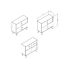 Aparador Retrô 2 Portas Rt3011 Movelbento