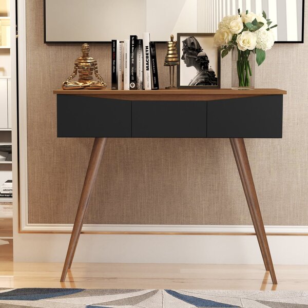 Aparador Retrô 3 Gavetas Paris Preto/freijó