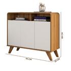 Aparador Retrô 3 Portas Nature Off White Eccos Fabri Móveis