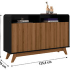 Aparador Retrô 4 Portas Nature Preto Eccos Fabri Móveis