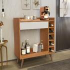 Aparador Retrô Com 1 Gaveta E Adega Intenso - Nature / Off Wh