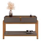 Aparador Retrô Com 2 Gavetas Harman Cinza Perola Cedro