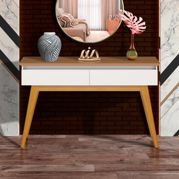 Aparador Retrô Com Pés Em Madeira Off White Freijó Bazain Sho