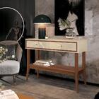 Aparador Retrô Pés De Madeira 2 Gavetas Jade