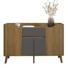 Aparador Retrô Prata Cinamomo/grafite - Rv Móveis