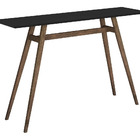 Aparador Retrô Preto Pés Em Madeira Natural Apaluza