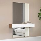 Aparador Ripado 1 Gaveta Com Espelho 110cm Freijo Madeirado