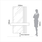 Aparador Ripado 1 Gaveta Com Espelho 110cm Freijo Madeirado
