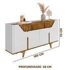 Aparador Ripado 4 Portas 2 Gavetas Branco Naturalle Danúbio B