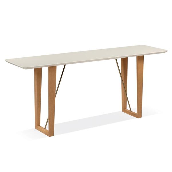 Aparador Roma 180 Cm Tampo De Madeira Vidro Colado Off White