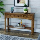 Aparador Rustic Line 3 Gavetas Com Vidro 128cm Madeira Maciça