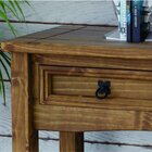 Aparador Rustic Line 3 Gavetas Com Vidro 128cm Madeira Maciça