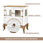 Aparador Rústico Madeira Maciça 2 Portas Vidro Lateral Branco