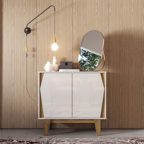 Aparador Ryze 2 Portas Off White Canela