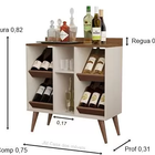 Aparador Sala Com Adega Retrô Pés Palito Pétrus - Off White C