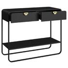 Aparador Sala De Estar 100cm 2 Gavetas Mario Nero/preto A10 -