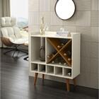 Aparador Sala Tonica Retrô Pés Palito Off White / Freijó