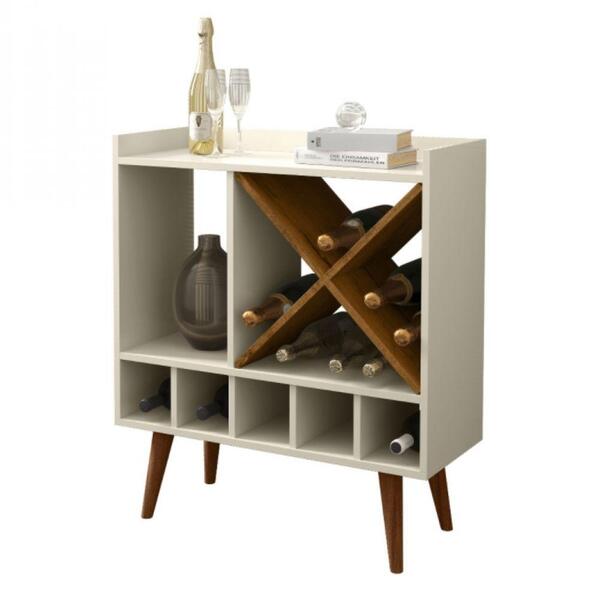 Aparador Sala Tonica Retrô Pés Palito Off White / Freijó