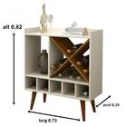 Aparador Sala Tonica Retrô Pés Palito Off White / Freijó