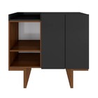 Aparador Set Br48 2 Portas Preto/madeirado Estilare Móveis