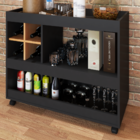 Aparador Singapura 1 Prateleira Com Adega Preto/nature - Pnr