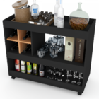 Aparador Singapura 1 Prateleira Com Adega Preto/nature - Pnr