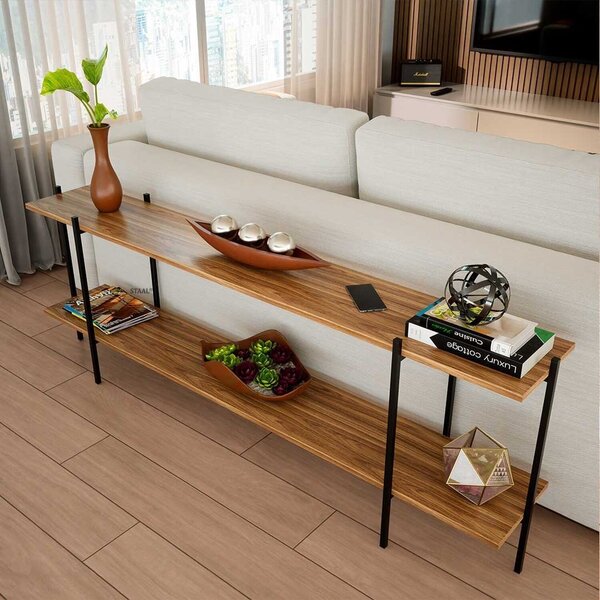 Aparador Sofa Table Edam Para Sala De Estar Com 200cm Freijó/