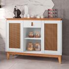 Aparador Sonia Efeito Palha 2 Portas Branco Noce