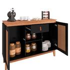 Aparador Sonia Efeito Palha 2 Portas Preto Noce