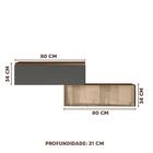 Aparador Suspenso 2 Portas Em Vidro Reflecta 100% Mdf Amêndoa