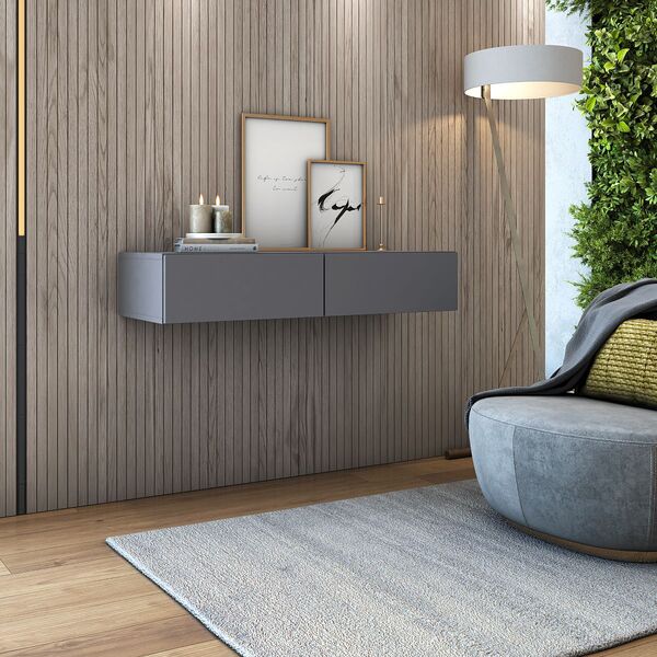 Aparador Suspenso 90cm 2gav Para Hall De Entrada Linha Alta C