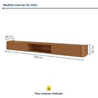 Aparador Suspenso Apolo 100% Mdf 2 Gavetas 180cm Com Led Natu