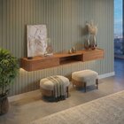 Aparador Suspenso Apolo 100% Mdf 2 Gavetas 180cm Com Led Natu