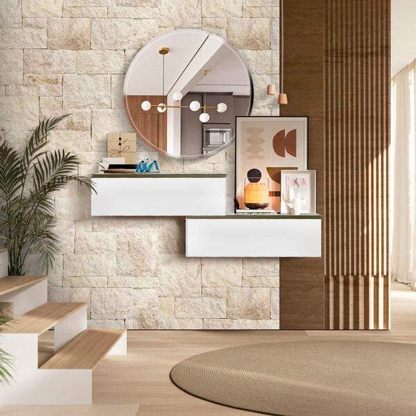 Aparador Suspenso Com 2 Portas Basculantes 100% Mdf Branco So