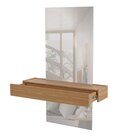 Aparador Suspenso Com Espelho 1 Gaveta 100% Mdf Freijó Off Wh