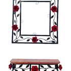 Aparador Suspenso Ferro Madeira Suporte Flores Com Moldura Fl