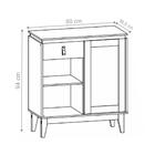 Aparador Sydney Cinza Pérola Noce Com Porta Em Detalhe 3d